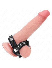 kink - anillo pene con 3 correas divisoras de bolas ajustable