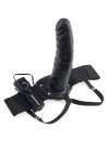 Strap-on Hollow with Vibration Vibrating Hollow Fetish Fantasy Series Black 20 cm 150010