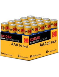 kodak - max pila alcalina aaa lr03 pack*20 pilas
