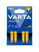 varta - longlife alkaline aaa battery lr03 blister*4