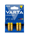 varta - longlife alkaline aaa battery lr03 blister*4
