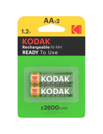kodak - pila recargable hr6 aa 2600mah blister*2