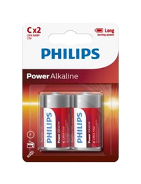 philips - power alkaline battery c lr14 blister*2