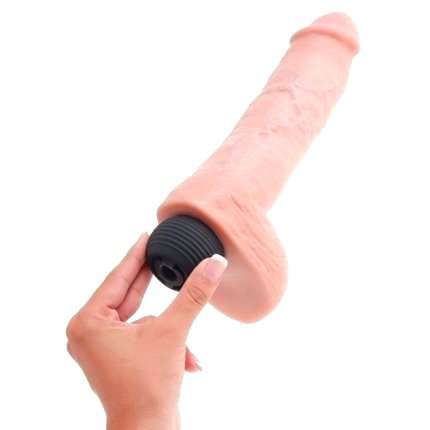 Dildo with Ejaculation and Testicles King Cock Squirting Cock with Balls Beige 20 cm