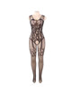 queen lingerie - bodystocking con abertura flores s/l