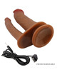 pretty love - hulbert double realistic dildo with vibration mulato