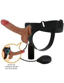 Strap On Pretty Love com Ejaculação Castanho 15,5 cm