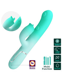 pretty love - gigi multifunction rabbit vibrator aqua green