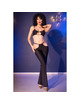 chilirose - cr 4851 set top negro y leggins con complementos dorados