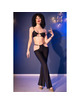 chilirose - cr 4851 set top negro y leggins con complementos dorados