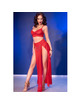 chilirose - cr 4850 set top rojo y leggins con complementos dorados s