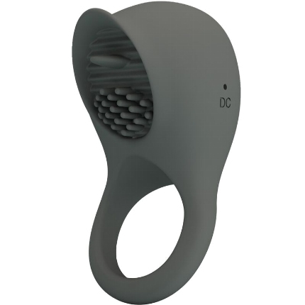 Cockring Pretty Love Nimbus com Vibração e Estimulador de Clitóris Cinzento