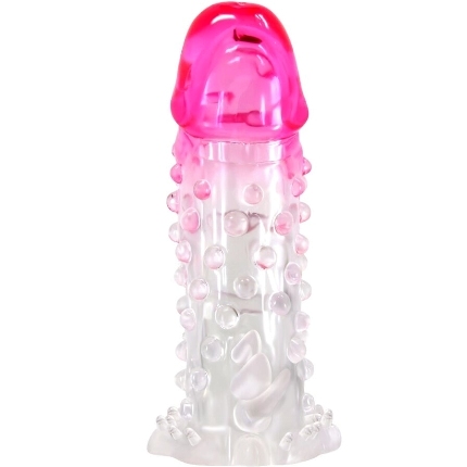 pretty love - wilford realistic enlargement sheath with embossed penis pink