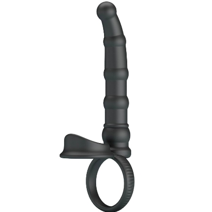 Cockring Pretty Love Tatum com Plug Anal e Vibração Preto