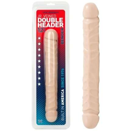 Dildo Duplo Jr. Veined Double Header Bender Bege 30 cm,224007