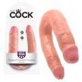 Dildo Duplo Realístico Medium Double Trouble King Cock Bege 14 cm