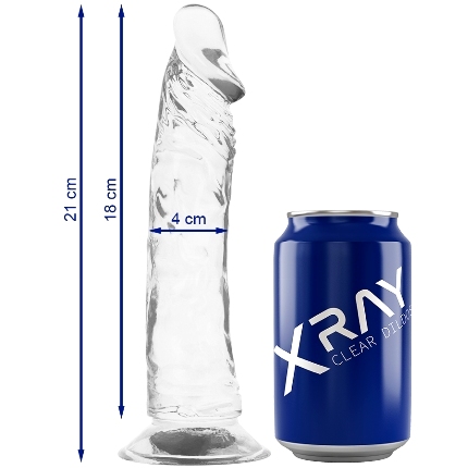 x ray - clear dildo transparente 21 cm -o- 4 cm