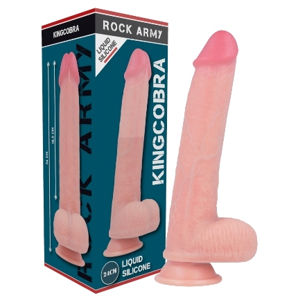 rockarmy - kingcobra dildo realistico liquid silicone 24 cm -o- 4.77 cm