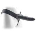 Strap-on Hollow Real Rapture Air Feeling Black 20 cm