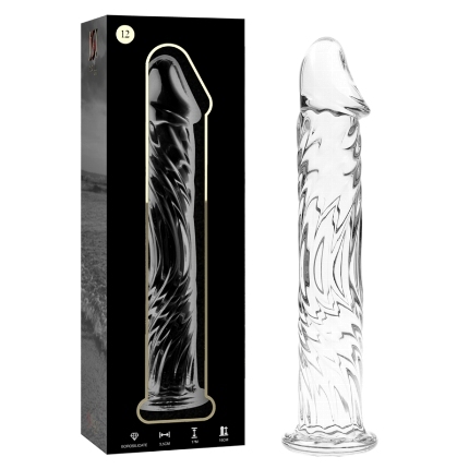 nebula series by ibiza - model 12 dildo borosilicate glass clear 17 cm -o- 3.5 cm