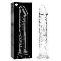 nebula series by ibiza - model 12 dildo borosilicate glass clear 17 cm -o- 3.5 cm