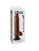King cock - 25.5 cm vibrating cock with balls brown