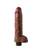 King cock - 25.5 cm vibrating cock with balls brown