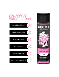 bruma - aceite de masaje premium efecto calor sabor chicle 3 en 1 - 100 ml