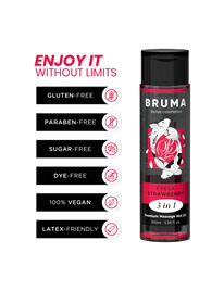 bruma - premium massage hot oil strawberry 3 in 1 - 100 ml