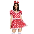 leg avenue - vestido de lunares + diadema rojo/blanco s