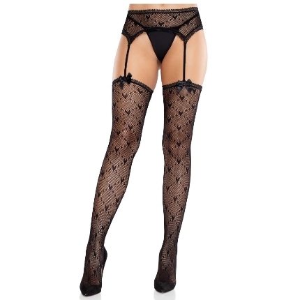 Meias de Liga Leg Avenue Cuore Preto