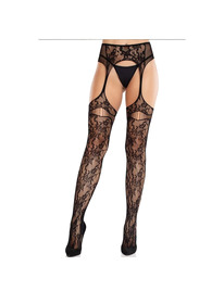 Meias de Liga Leg Avenue Pizzo Preto
