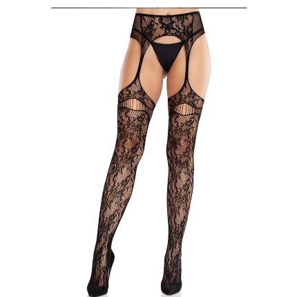 Meias de Liga Leg Avenue Pizzo Preto
