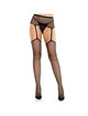 leg avenue - medias de encaje con cruz y portaligas negro
