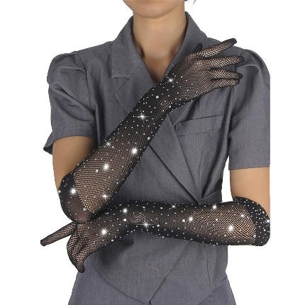 subblime - 957469 guantes transparentes con brillo negro s/m