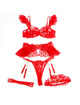 subblime - 957506 conjunto sujetador y liga de encaje rojo s/m