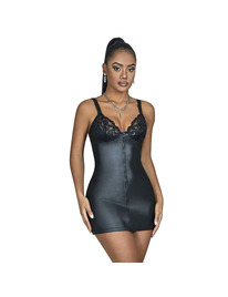 subblime - 957568 vestido de cuero con cremallera negro s/m