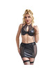 subblime - 957582 conjunto sujetador y falda de cuero negro s/m