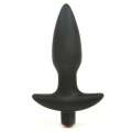 Anal Plug with Vibration Black Silicone