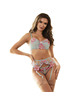 subblime - 957643 conjunto sujetador y liguero con bordados de flores rosas s/m