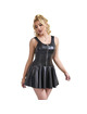 subblime - 957667 vestido de cuero con cremallera de corazÓn negro s/m