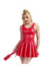 Subblime - 957681 vestido de cuero con cremallera de corazÓn rojo s/m