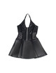 subblime - 957704 vestido de cuero con cremallera y encaje negro s/m