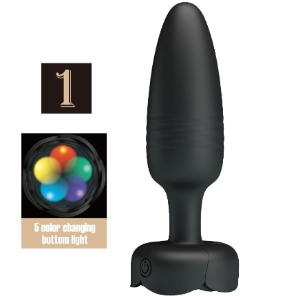 pretty love - tarion plug anale con luce led nero 12,5 cm