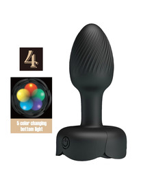 Plug Anal Pretty Love Olman com Led Preto 8,8 cm