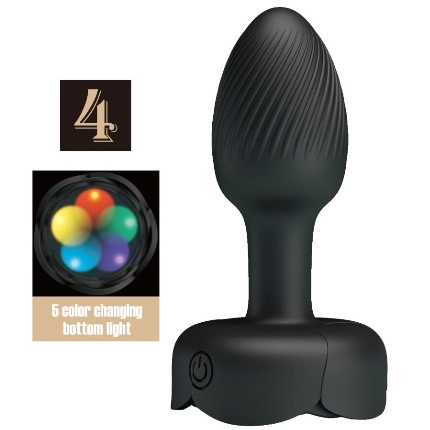 pretty love - plug anale olman con luce led nero 8,8 cm