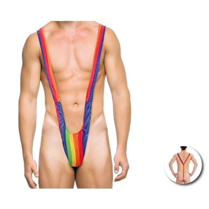 pride - trikini uomo con bandiera arcobaleno