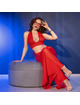 chilirose - cr 4857 set top y pantalones rojo talla s