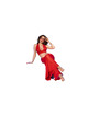 chilirose - cr 4857 set top y pantalones rojo talla s