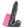 Dildo Realístico Vibrador com Ventosa Preto 18 cm